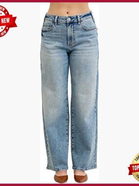 High Waisted Vintage Wash Jeans, Comfortable Fly, Real Life Fit